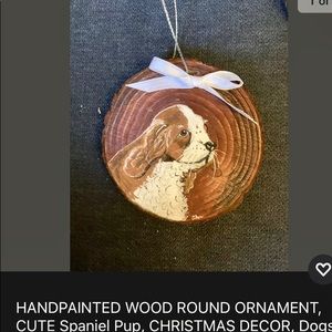 Cocker spaniel pup Handpainted wood ornament